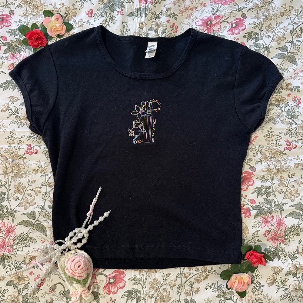 Los Angeles Cotton Baby Tee Embroidered with UF Panhellenic